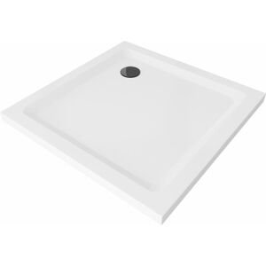 MEXEN/S Flat sprchová vanička čtvercová slim 90 x 90, bílá + černý sifon 40109090B