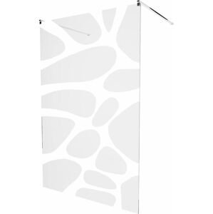 MEXEN/S KIOTO samostatně stojící sprchová zástěna 100 x 200 cm, transparent/bílá vzor 8 mm, chrom 800-100-002-01-97