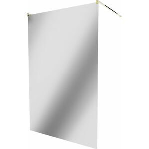MEXEN/S KIOTO samostatně stojící sprchová zástěna 100 x 200 cm, zrcadlové, zlatá 800-100-002-50-50