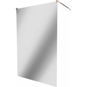 MEXEN/S KIOTO samostatně stojící sprchová zástěna 100 x 200 cm, zrcadlové, růžové zlato 800-100-002-60-50