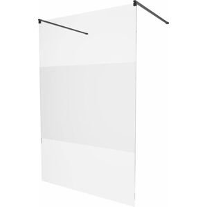 MEXEN/S KIOTO samostatně stojící sprchová zástěna 120 x 200, transparent/matné sklo 8 mm, černá 800-120-002-70-35
