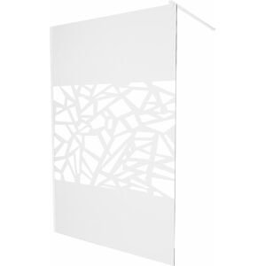 MEXEN/S KIOTO Sprchová zástěna WALK-IN 70 x 200 cm, transparent/bílý vzor 8 mm, bílá 800-070-101-20-85