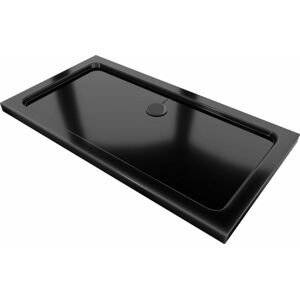 MEXEN/S Flat sprchová vanička obdélníková slim 120 x 70 cm, černá + černý sifon 40707012B