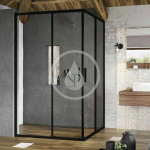 RAVAK Blix Slim Sprchové dveře, 800x1950 mm, černá/čiré sklo X1XM40300Z1
