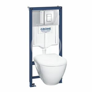 GROHE Solido Set předstěnové instalace, klozetu Bau Ceramic a sedátka softclose, tlačítko Skate Cosmopolitan, chrom 39186000