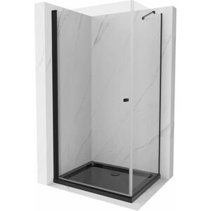 MEXEN/S Pretoria sprchový kout 80x110 cm, transparent, černá + sprchová vanička včetně sifonu 852-080-110-70-00-4070B