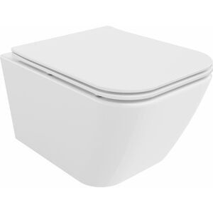 MEXEN Madox Závěsná WC mísa Rimless včetně sedátka s slow, Duroplast, bílá 30154000