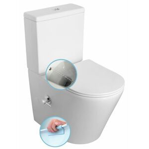 SAPHO PACO CLEANWASH WC kombi, integrovaná baterie a bidet. sprška, spodní/zadní odpad, bílá PC1012RX