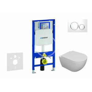 GEBERIT Duofix Set předstěnové instalace, klozetu Oudee a sedátka softclose, tlačítko Sigma20, bílá/chrom SANI11CA3103