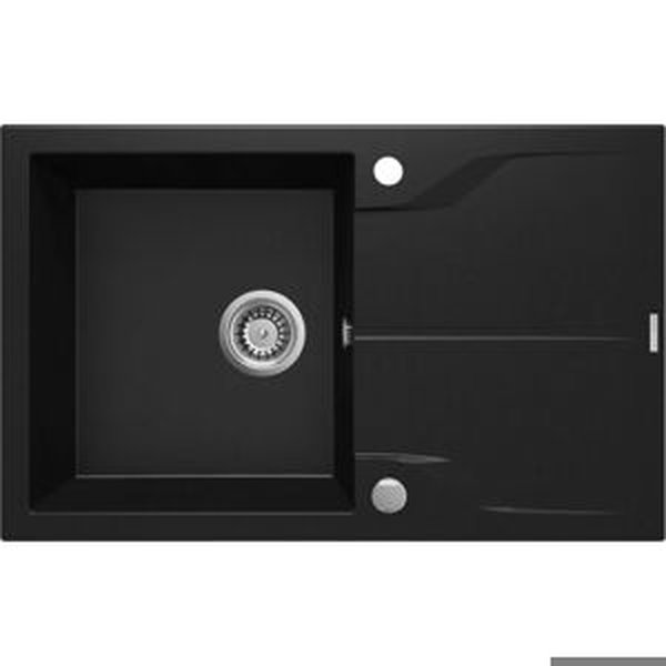 DEANTE Andante flush černá Granitový dřez s odkapávačem zápustný ZQN_N11F