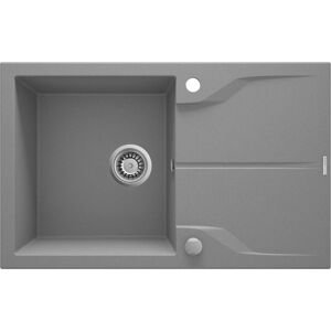 DEANTE Andante flush šedá metalic Granitový dřez s odkapávačem zápustný ZQN_S11F