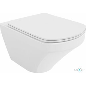 MEXEN Vito závěsná WC mísa Rimless včetně sedátka s slow-slim, Duroplast, bílá 30174000