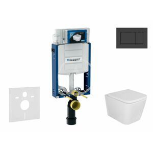 GEBERIT Kombifix Set předstěnové instalace, klozetu Arkas a sedátka softclose, tlačítko Sigma30, matná černá/černá SANI15CA5102