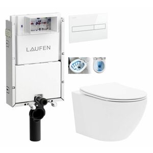 LAUFEN Podomít. systém LIS TW1 SET s bílým tlačítkem + WC CALANI Loyd + SEDÁTKO H8946630000001BI LO1