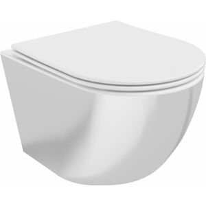 MEXEN Lena Závěsná WC mísa včetně sedátka s slow-slim, duroplast, bílá/stříbrná 30224004