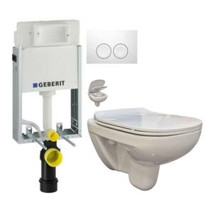 GEBERIT KOMBIFIXBasic vč. bílého tlačítka DELTA 21 + WC bez oplachového kruhu Edge + SEDÁTKO 110.100.00.1 21BI EG1