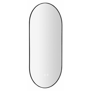SAPHO SHARON oválné LED podsvícené zrcadlo 45x90cm, senzor, fólie anti-fog, 3000-6500°K, černá mat SN045