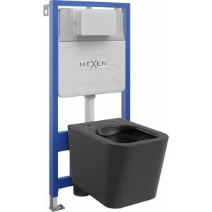 MEXEN/S WC předstěnová instalační sada Fenix Slim s mísou WC Teo,  černá mat 6103385XX85