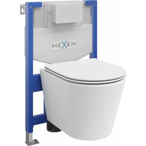 MEXEN/S WC předstěnová instalační sada Fenix XS-F s mísou WC Rico + sedátko softclose,  bílá mat 68030724001