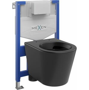 MEXEN/S WC předstěnová instalační sada Fenix XS-F s mísou WC Rico,  černá mat 6803372XX85