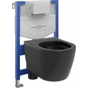 MEXEN/S WC předstěnová instalační sada Fenix XS-F s mísou WC Carmen,  černá mat 6803388XX85