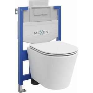 MEXEN/S WC předstěnová instalační sada Fenix XS-U s mísou WC Rico + sedátko softclose,  bílá mat 68530724001