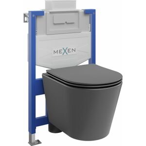 MEXEN/S WC předstěnová instalační sada Fenix XS-U s mísou WC Rico + sedátko softclose, tmavě šedá mat 68530724071