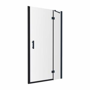 OMNIRES MANHATTAN sprchové dveře pro boční stěnu, 80 cm černá mat / transparent /BLMTR/ ADC80X-ABLTR