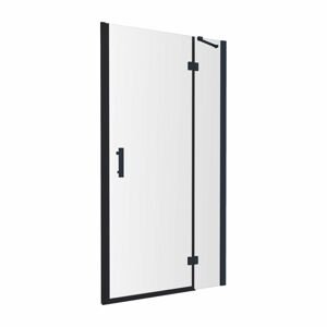 OMNIRES MANHATTAN sprchové dveře pro boční stěnu, 90 cm černá mat / transparent /BLMTR/ ADC90X-ABLTR