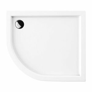 OMNIRES RIVERSIDE akrylátová sprchová vanička čtvrtkruh, pravá 80 x 90 cm bílá lesk /BP/ RIVERSIDE80/90/PBP