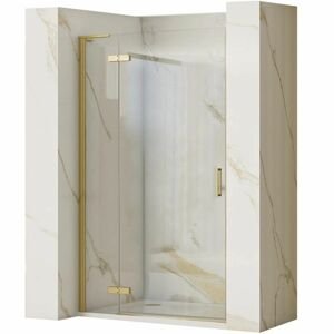 REA Sprchové dveře 90 bez stěnového profilu HUGO kartáčované zlato REA-K8411