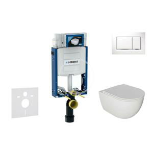 GEBERIT Kombifix Set předstěnové instalace, klozetu Oudee a sedátka softclose, tlačítko Sigma30, bílá/chrom SANI15CA3112