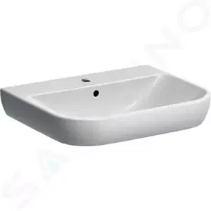 GEBERIT Smyle Umyvadlo 600x480 mm, s přepadem, otvor pro baterii, bílá 500.228.01.1