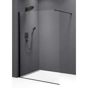 MODULAR SHOWER BLACK jednodílná zástěna pevná k instalaci na zeď, 1100 mm POLYSAN MS1-110B