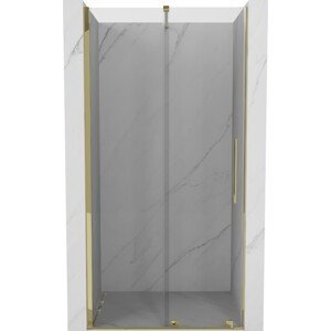 MEXEN/S Velar posuvné sprchové dveře 100 cm, transparent, zlatá 871-100-000-01-50
