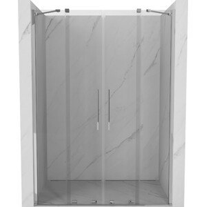 MEXEN/S Velar Duo posuvné sprchové dveře 140 cm, transparent, chrom 871-140-000-02-01