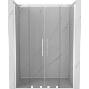 MEXEN/S Velar Duo posuvné sprchové dveře 140, transparent, białe 871-140-000-02-20
