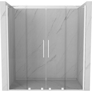MEXEN/S Velar Duo posuvné sprchové dveře 170, transparent, białe 871-170-000-02-20
