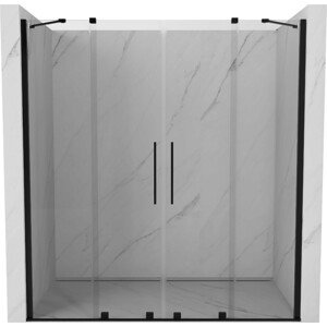 MEXEN/S Velar Duo posuvné sprchové dveře 170 cm, transparent, czarne 871-170-000-02-70