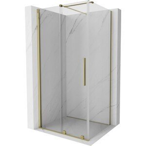 MEXEN/S Velar sprchový kout 100 x 110 cm, transparent, zlatá 871-100-110-01-50
