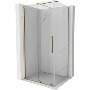 MEXEN/S Velar sprchový kout 110 x 75 cm, transparent, zlatá 871-110-075-01-50
