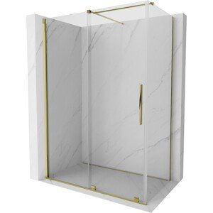 MEXEN/S Velar sprchový kout 160 x 70 cm, transparent, zlatá 871-160-070-01-50