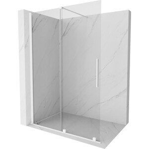 MEXEN/S Velar posuvné sprchové dveře Walk-in 130, transparent, bílá 871-130-000-03-20