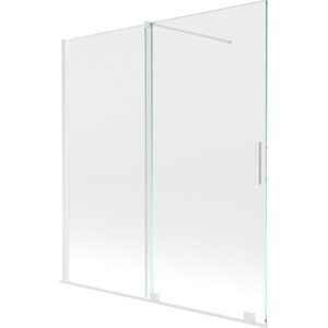 MEXEN/S Velar Dvoukřídlá posuvná vanové zástěna 150 x 150 cm, transparent, bílá 896-150-000-01-20