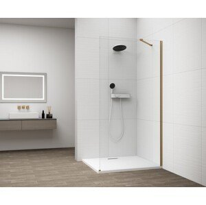 POLYSAN ESCA GOLD MATT jednodílná sprchová zástěna k instalaci ke stěně, sklo čiré, 1500  ES1015-04