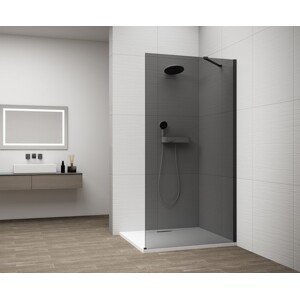 POLYSAN ESCA BLACK MATT jednodílná sprchová zástěna k instalaci ke stěně, kouřové sklo, 1300 mm ES1213-02
