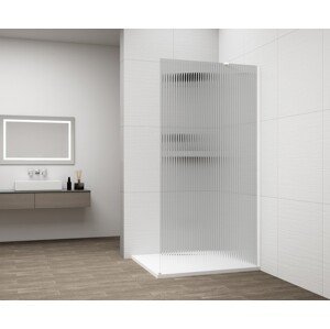 POLYSAN ESCA WHITE MATT jednodílná sprchová zástěna k instalaci ke stěně, sklo Flute, 1000  ES1310-03