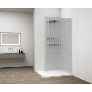 POLYSAN ESCA WHITE MATT jednodílná sprchová zástěna k instalaci ke stěně, sklo Flute, 1100  ES1311-03