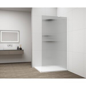 POLYSAN ESCA WHITE MATT jednodílná sprchová zástěna k instalaci ke stěně, sklo Flute, 1200  ES1312-03