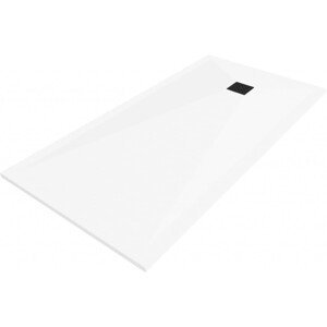 MEXEN/S Stone+ obdélníková sprchová vanička 200 x 100, bílá, mřížka černá 44101020-B